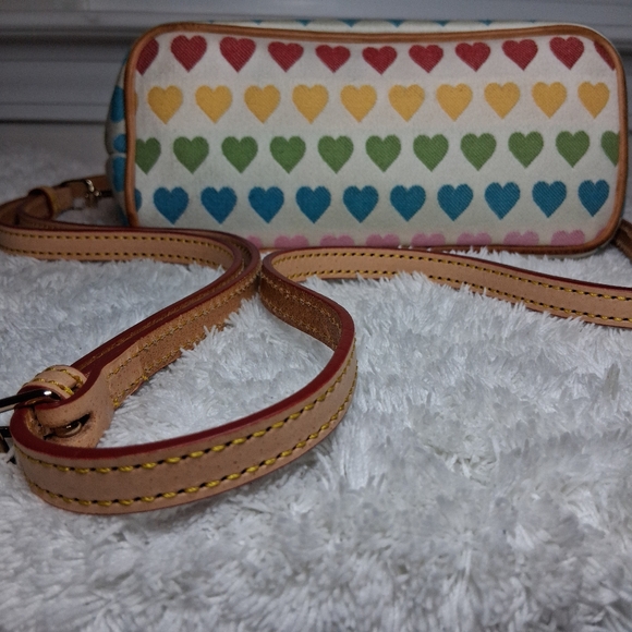 Dooney & Bourke Y2K Ruby Rainbow Candy Hearts Bitsy Satchel Crossbody Bag - Picture 12 of 14